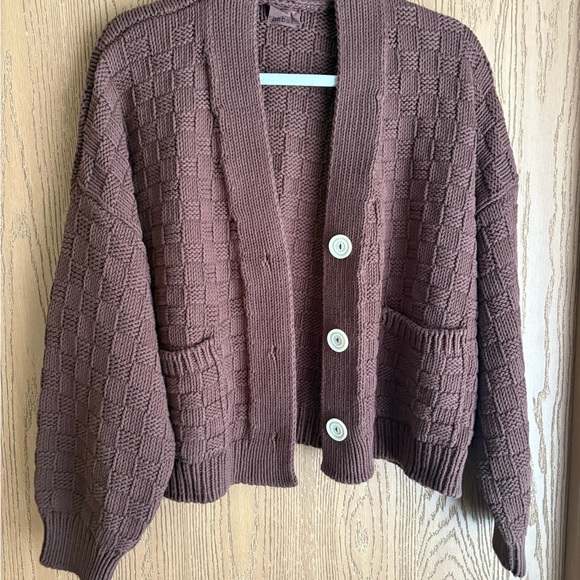 Babaa Brown Knit Cardigan Sweater - Picture 2 of 6